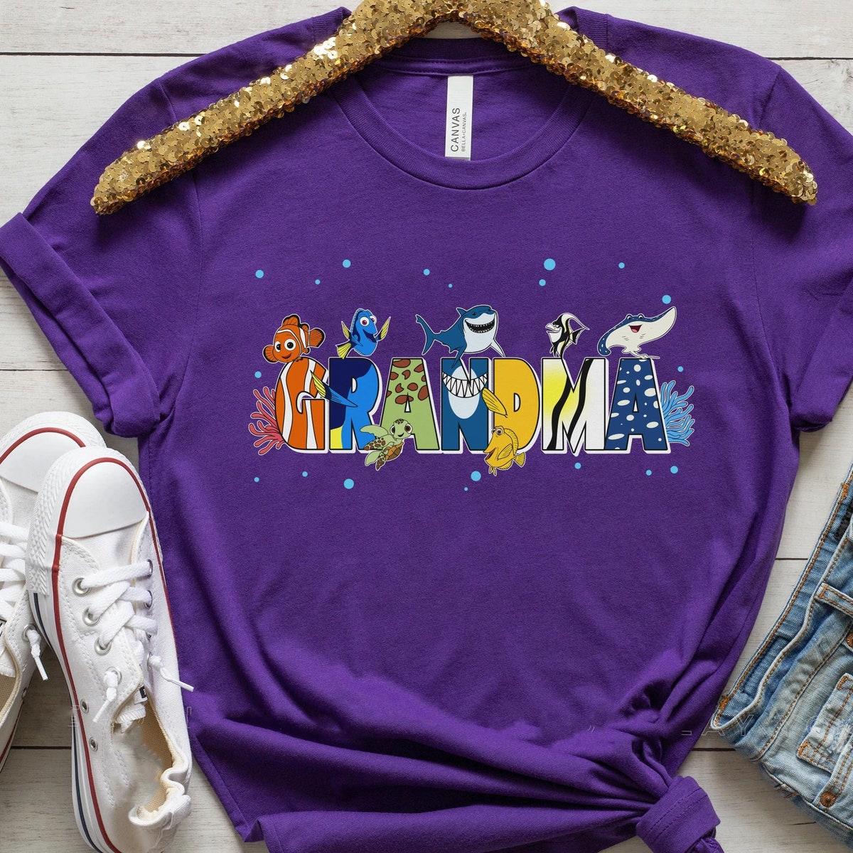 Custom Name Grandma Finding Nemo Mother's Day Disney Shirt 2