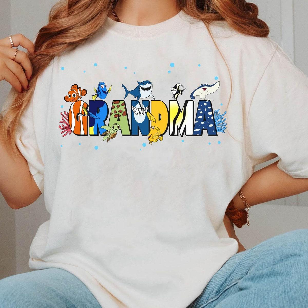 Custom Name Grandma Finding Nemo Mother's Day Disney Shirt 3