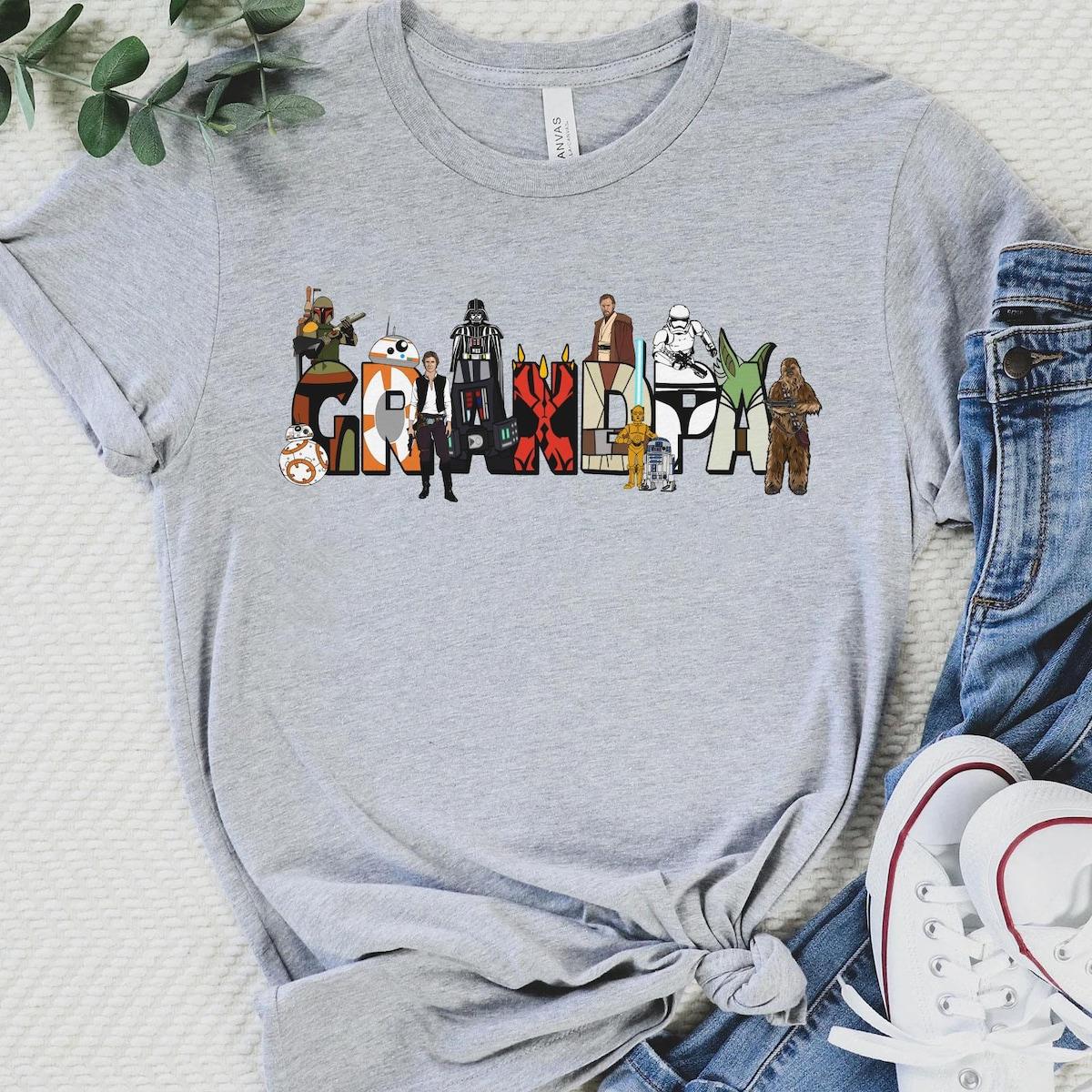 Custom Name Grandpa Star Wars Disney Father's Day Shirt 2