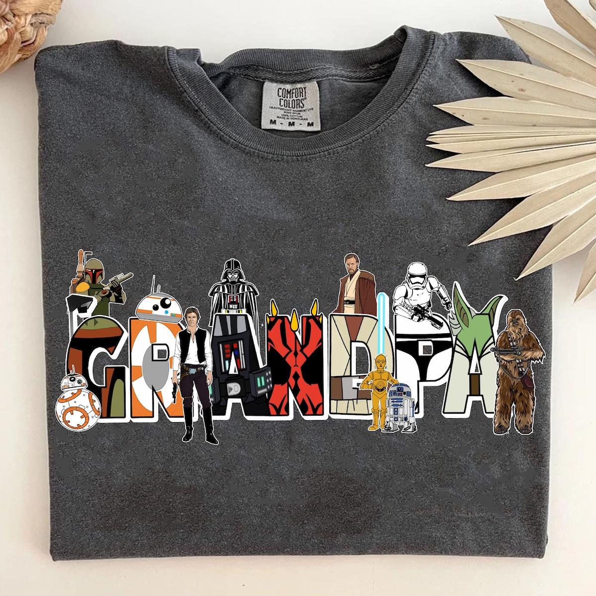 Custom Name Grandpa Star Wars Disney Father's Day Shirt 3