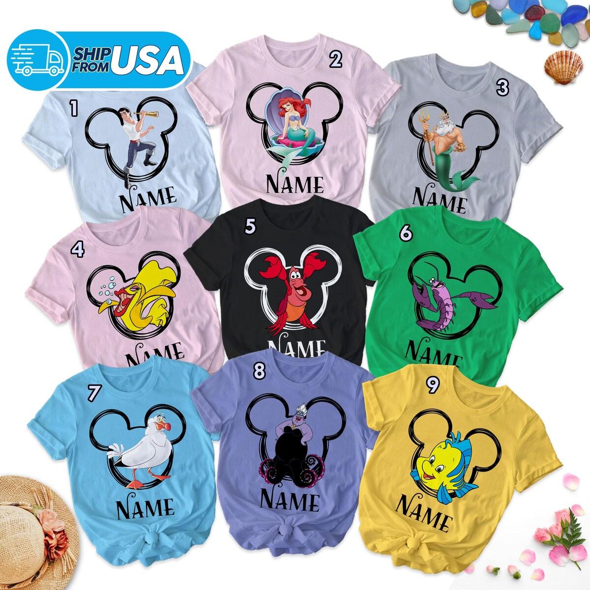 Custom Name Little Mermaid Group Shirt 1