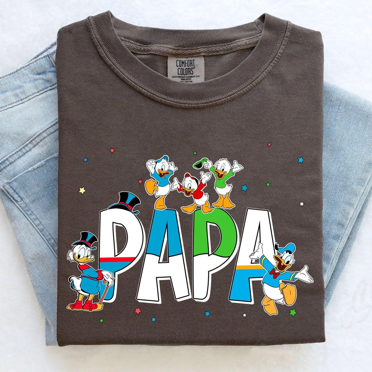 Custom Name Papa With Ducktales Themed Personalized Shirt 1