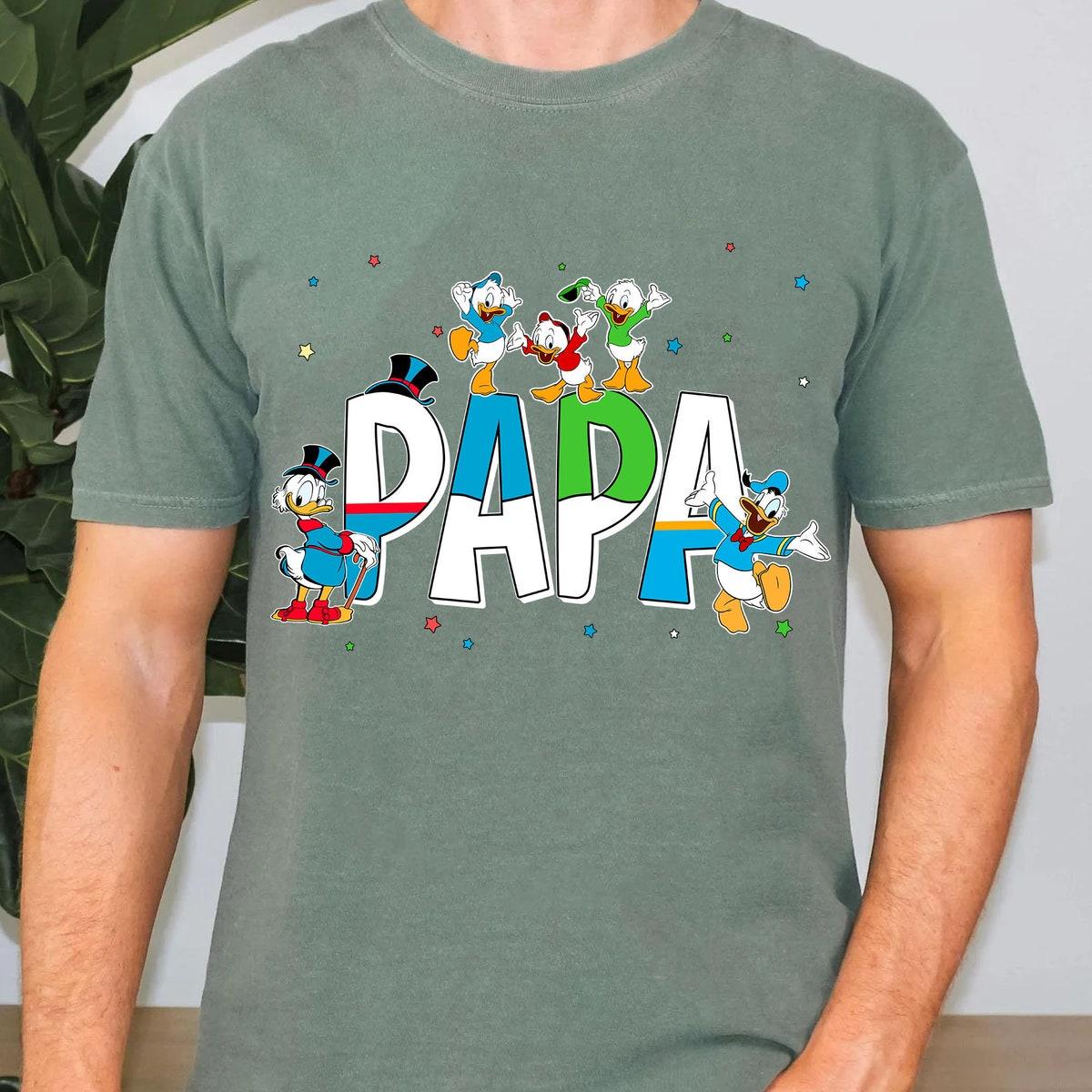 Custom Name Papa With Ducktales Themed Personalized Shirt 3