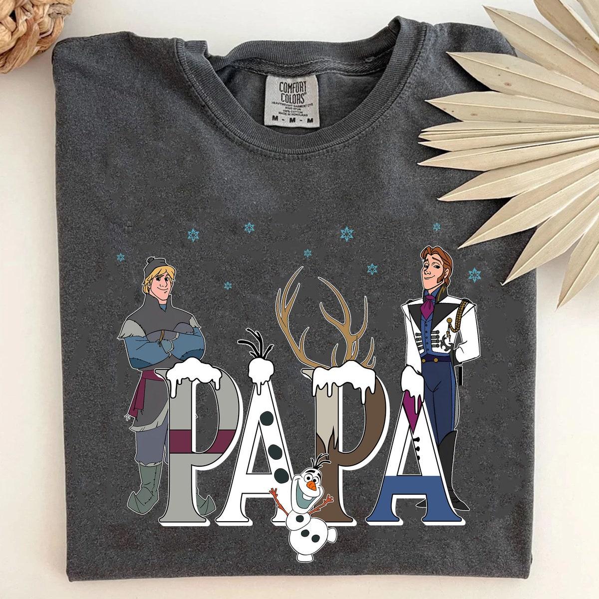 Custom Name Papa With Frozen Themed Personalized Shirt 1