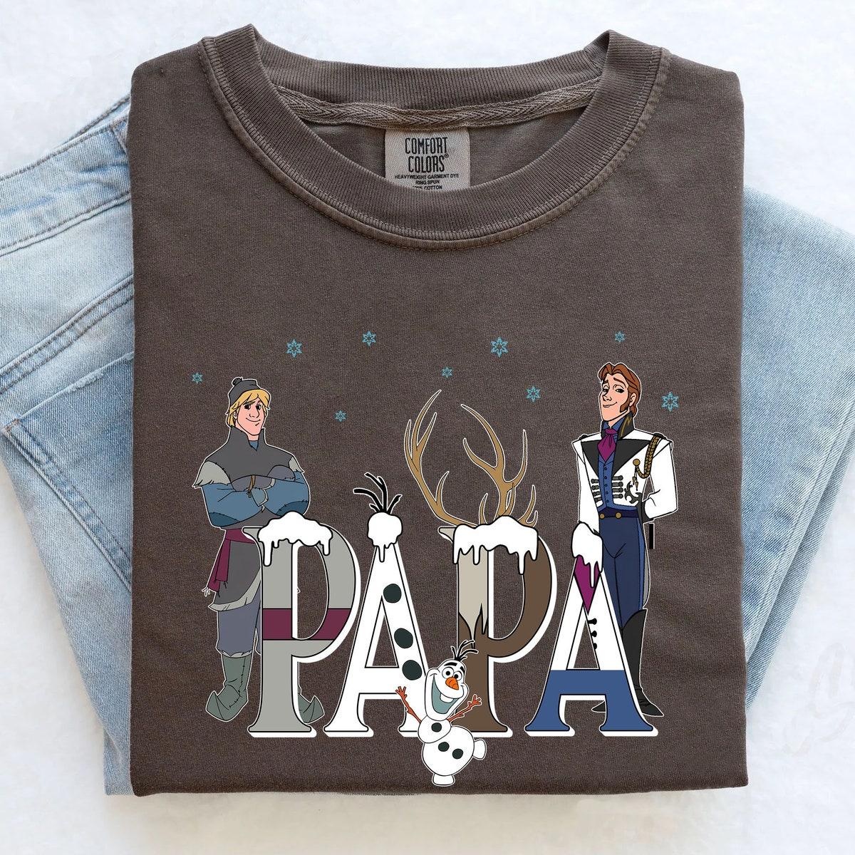 Custom Name Papa With Frozen Themed Personalized Shirt 4