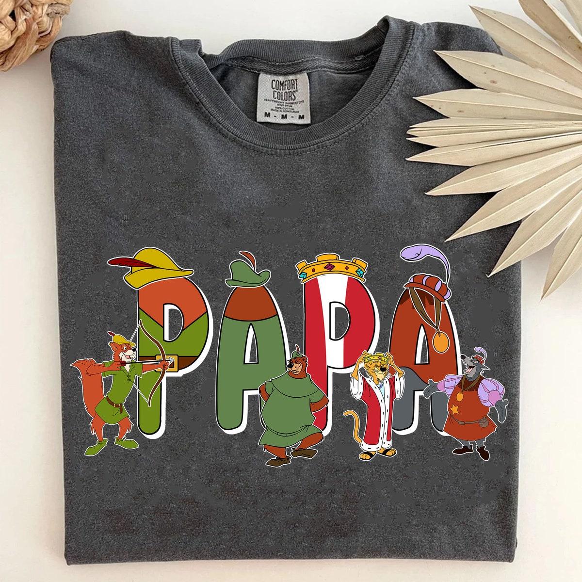 Custom Name Papa With Robin Hood Themed Personalized Shirt 3