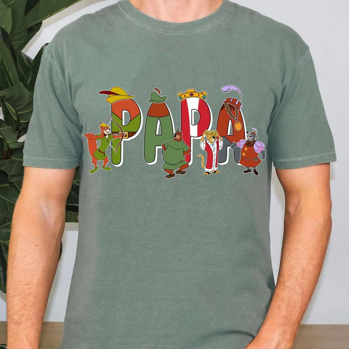 Custom Name Papa With Robin Hood Themed Personalized Shirt 4