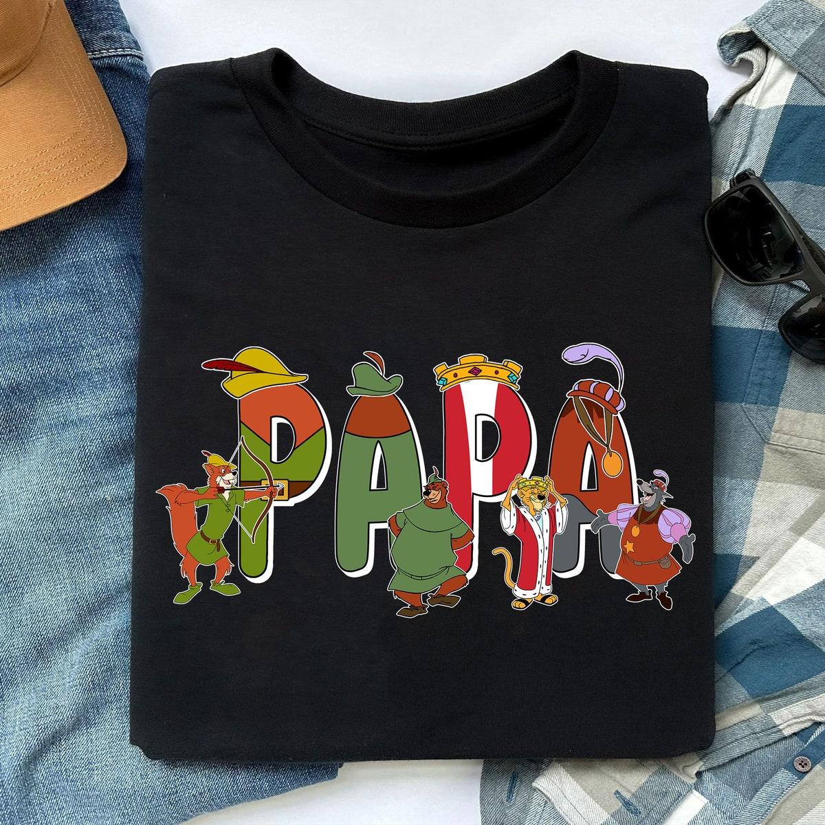 Custom Name Papa With Robin Hood Themed Personalized Shirt 5