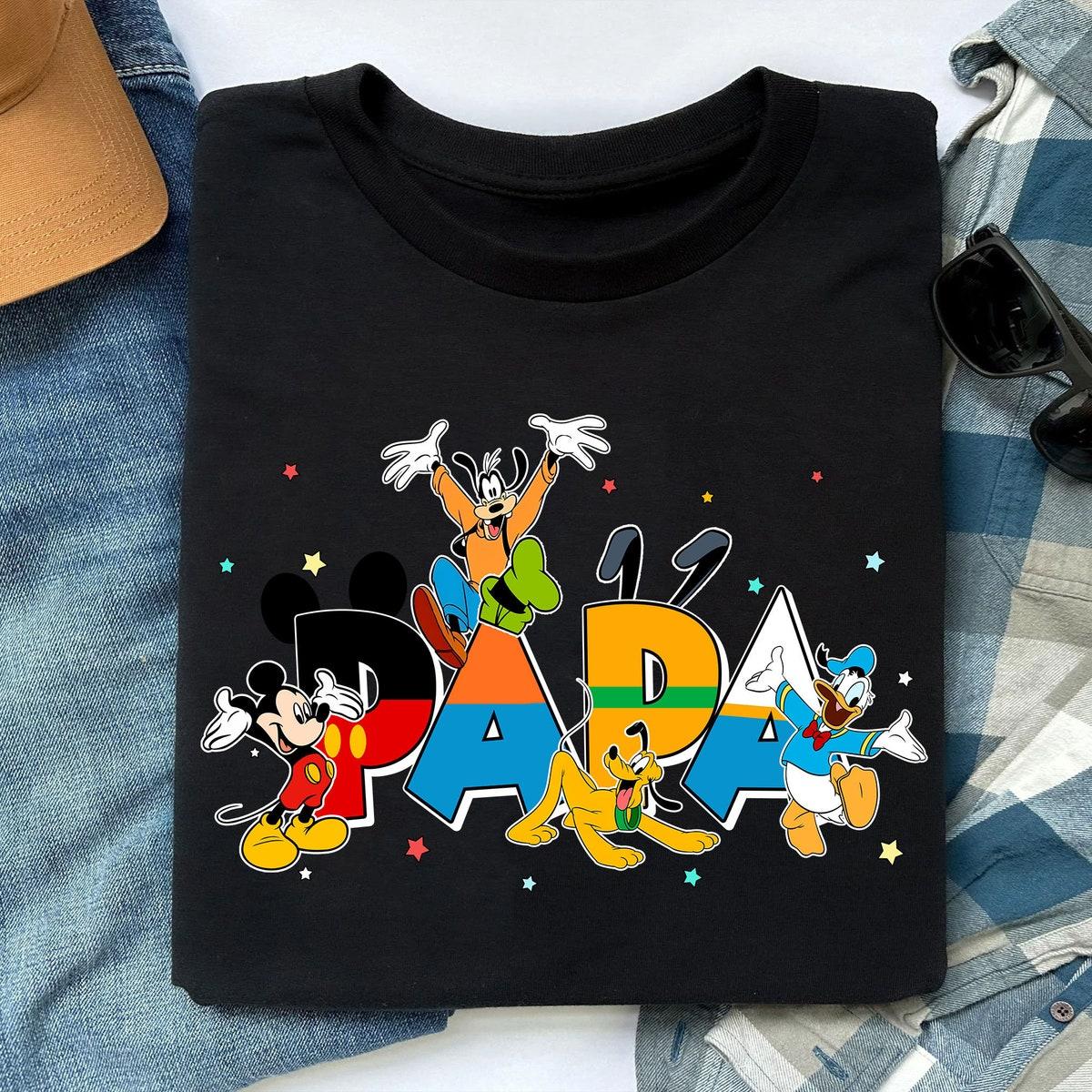 Custom Papa With Mickey And Friends Themed Personalized Shirt 1