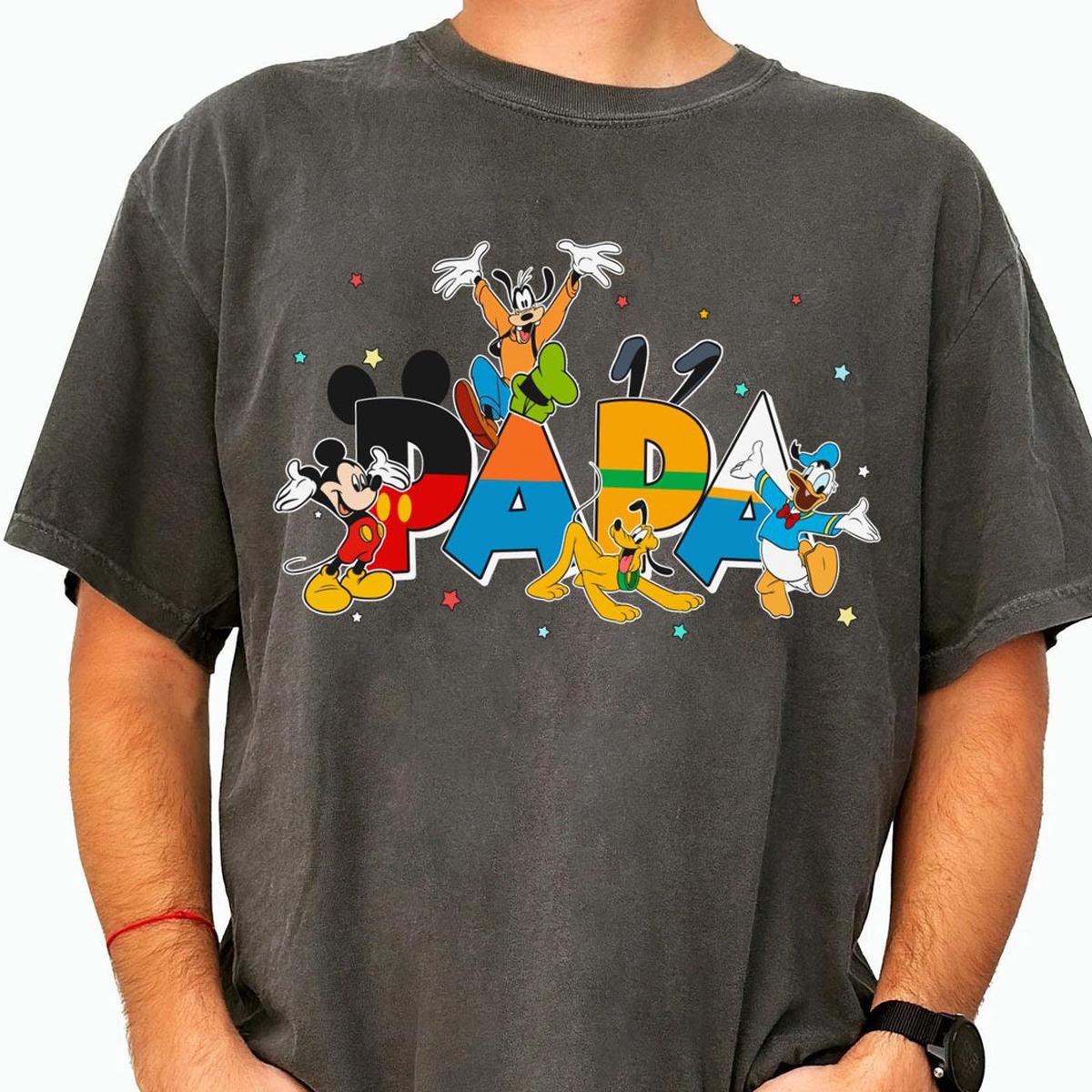 Custom Papa With Mickey And Friends Themed Personalized Shirt 3