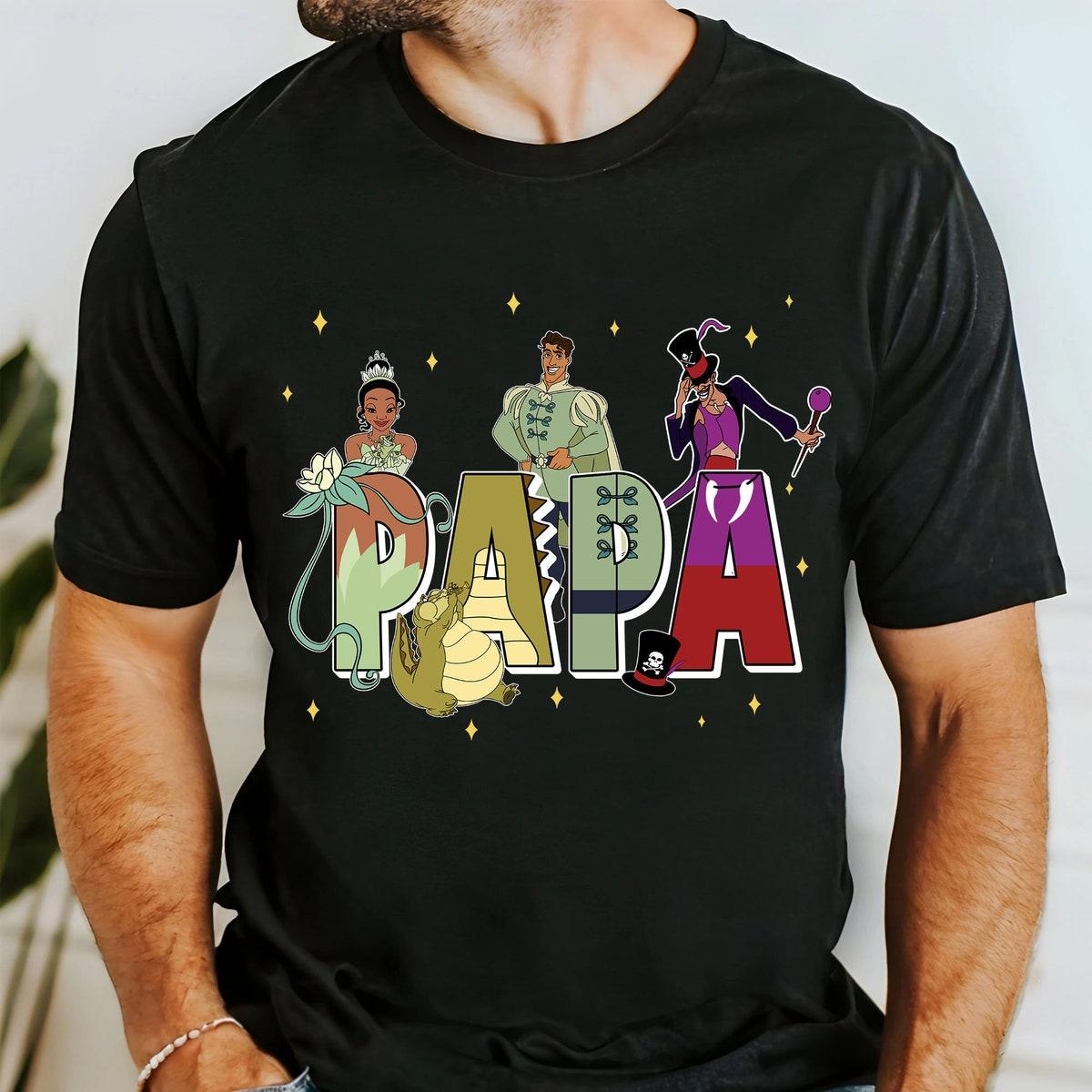 Custom Papa With Princess And The Frog Themed Personalized Shirt 1