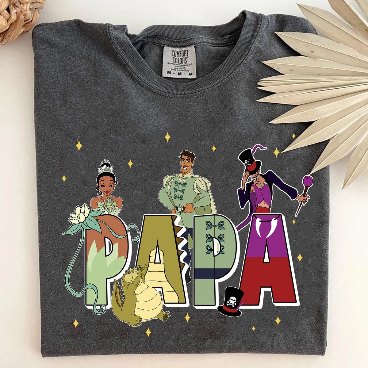 Custom Papa With Princess And The Frog Themed Personalized Shirt 3