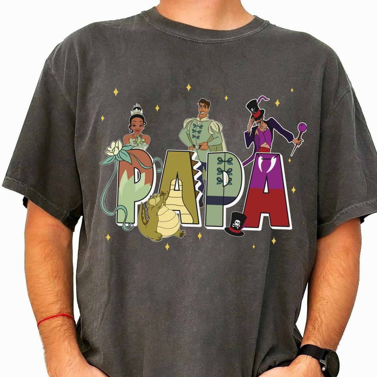 Custom Papa With Princess And The Frog Themed Personalized Shirt 6