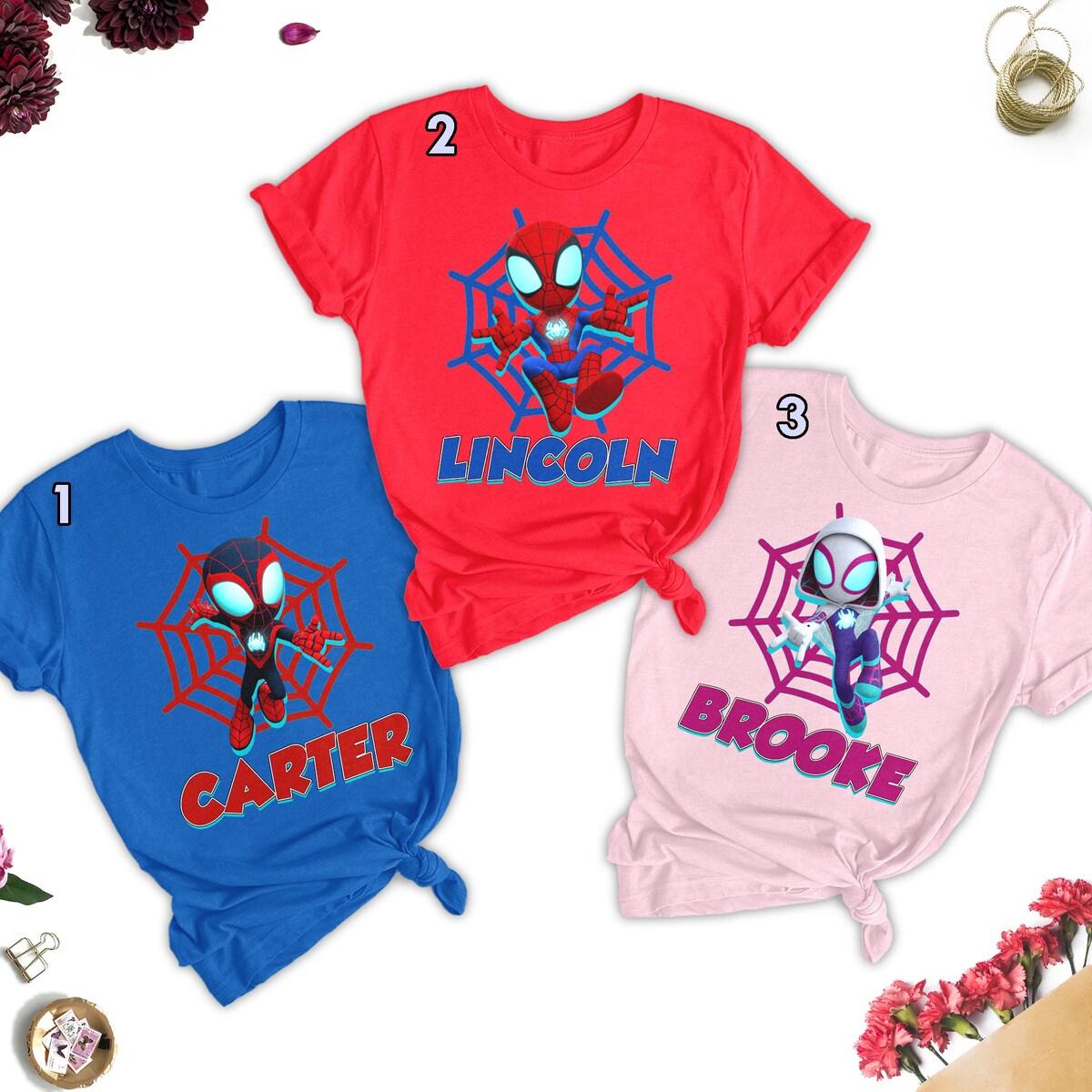 Custom Spidey Birthday Matching Family Shirt 1