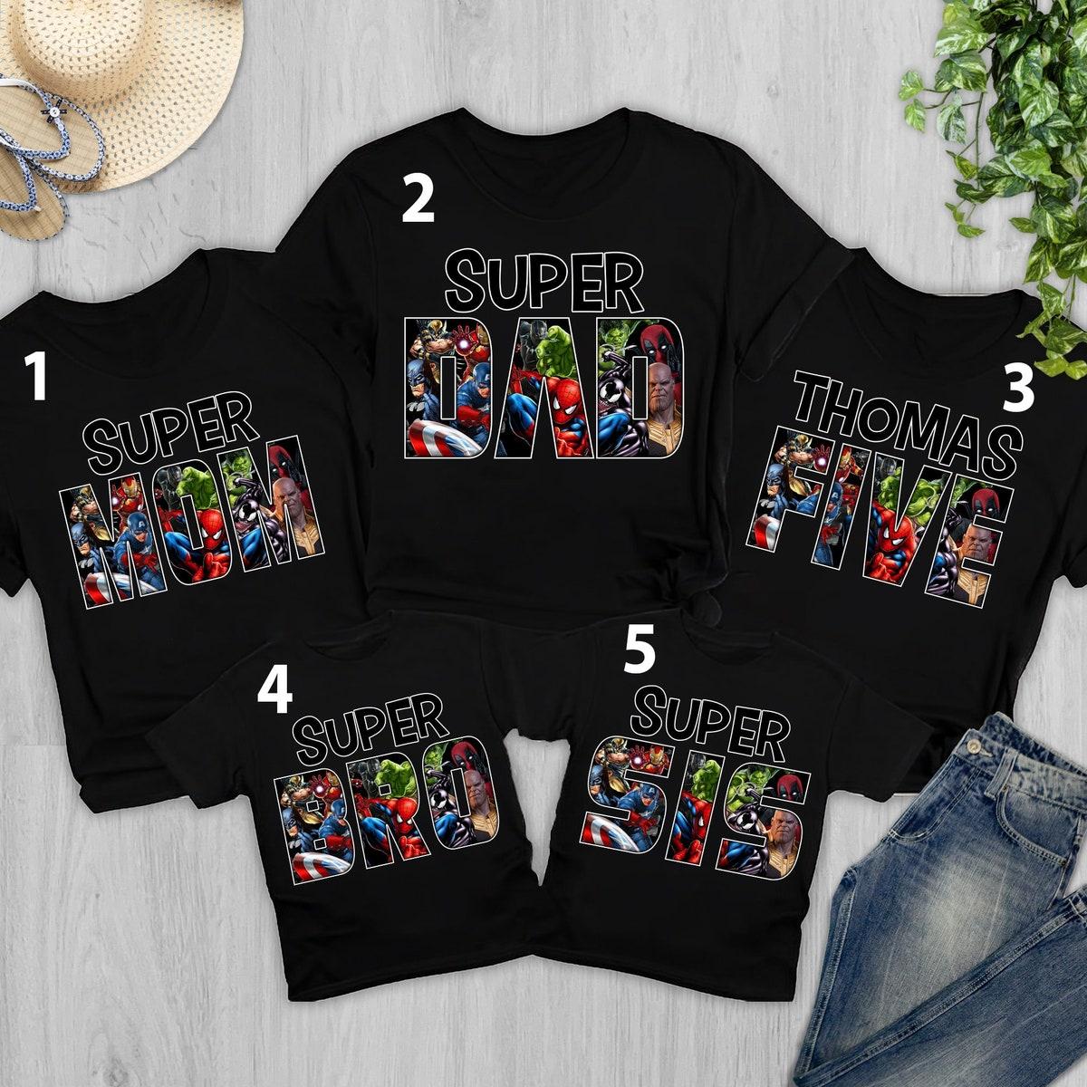 Custom Superhero Birthday Party Matching Family Shirt 1