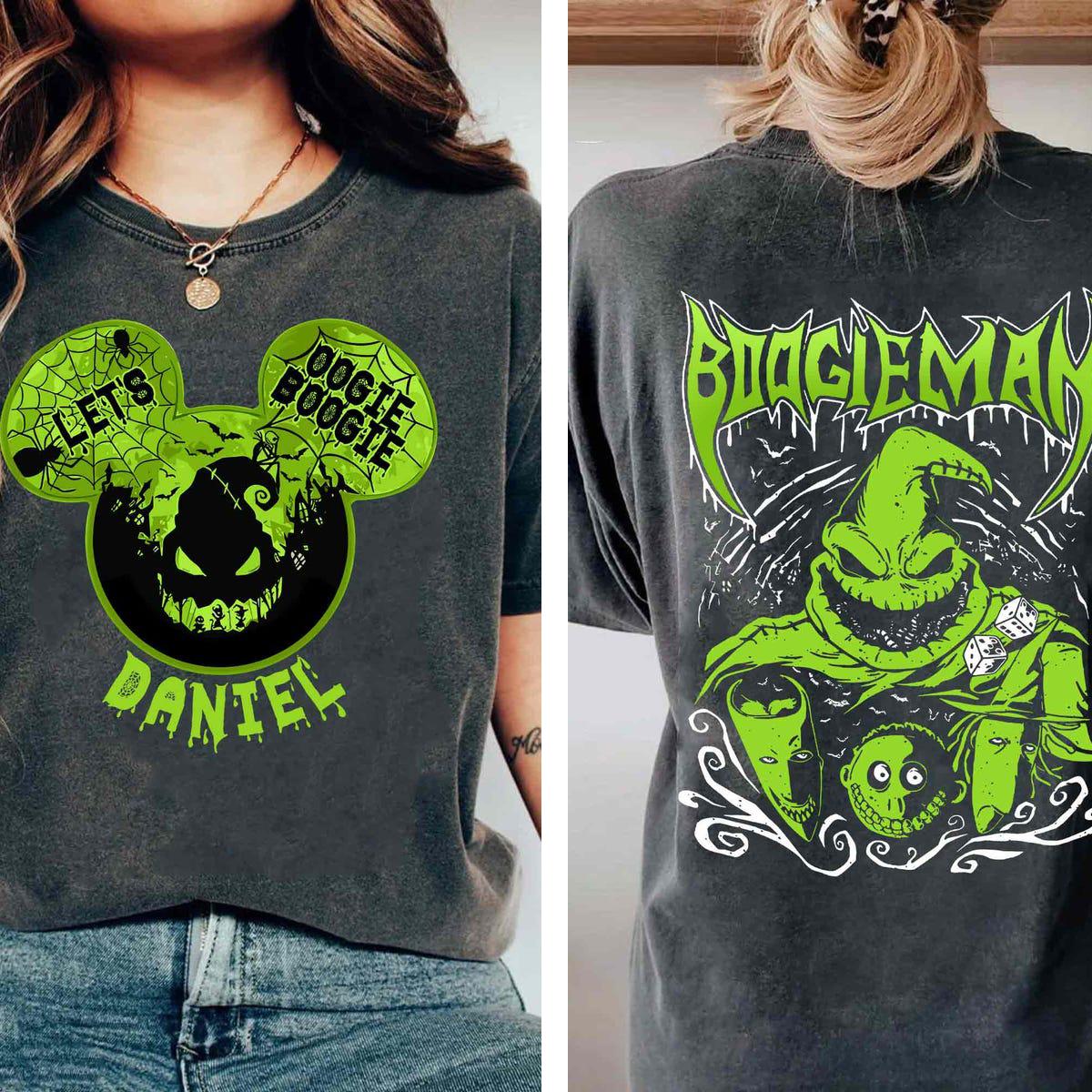 Custom Two Sided Mickey Ears Boogieman Lock Shock Barrel Lets Oogie Boogie Shirt 3