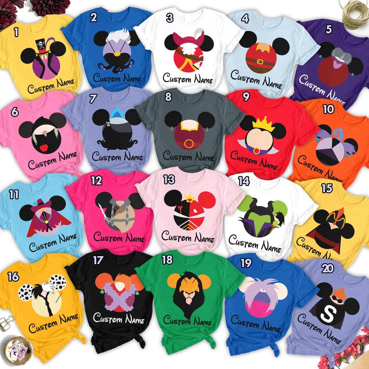 Custom Villains Movie Squad Mickey Mouse Ears Symbol Group Matching Shirt 1