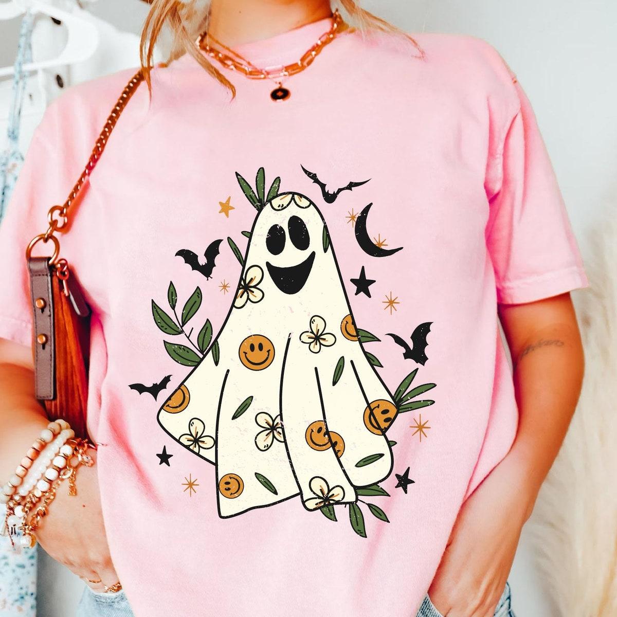 Cute Boho Boo Ghost Hippie Halloween Shirt 4