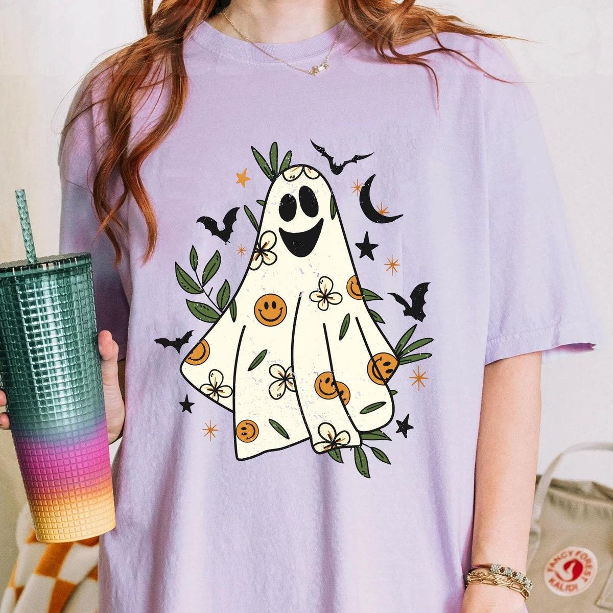 Cute Boho Boo Ghost Hippie Halloween Shirt 5