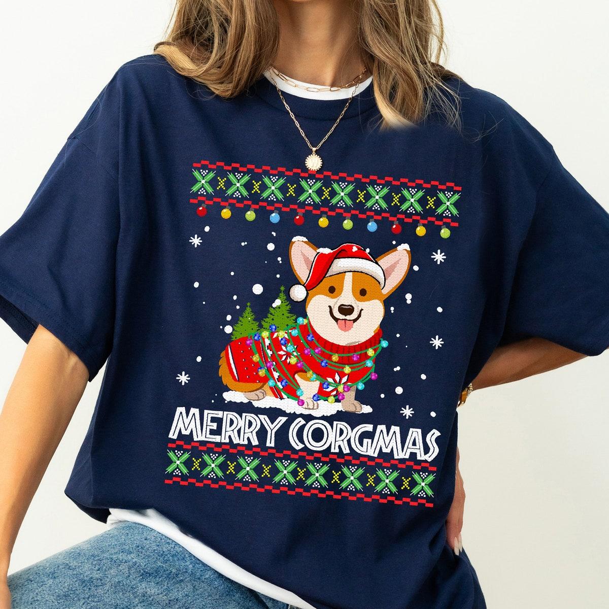 Cute Corgi Dog Ugly Christmas Merry Corgmas Shirt 1