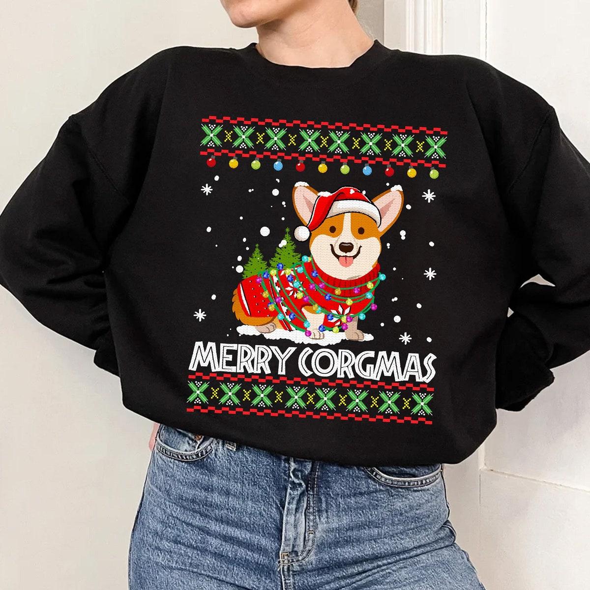 Cute Corgi Dog Ugly Christmas Merry Corgmas Shirt 3