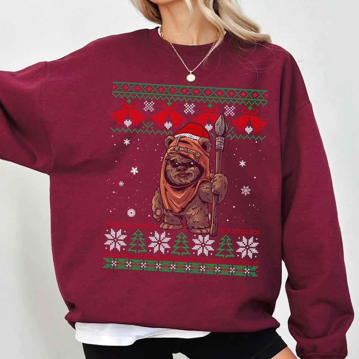 Cute Santa Wicket Ewoks Endor Ugly Christmas Shirt 4