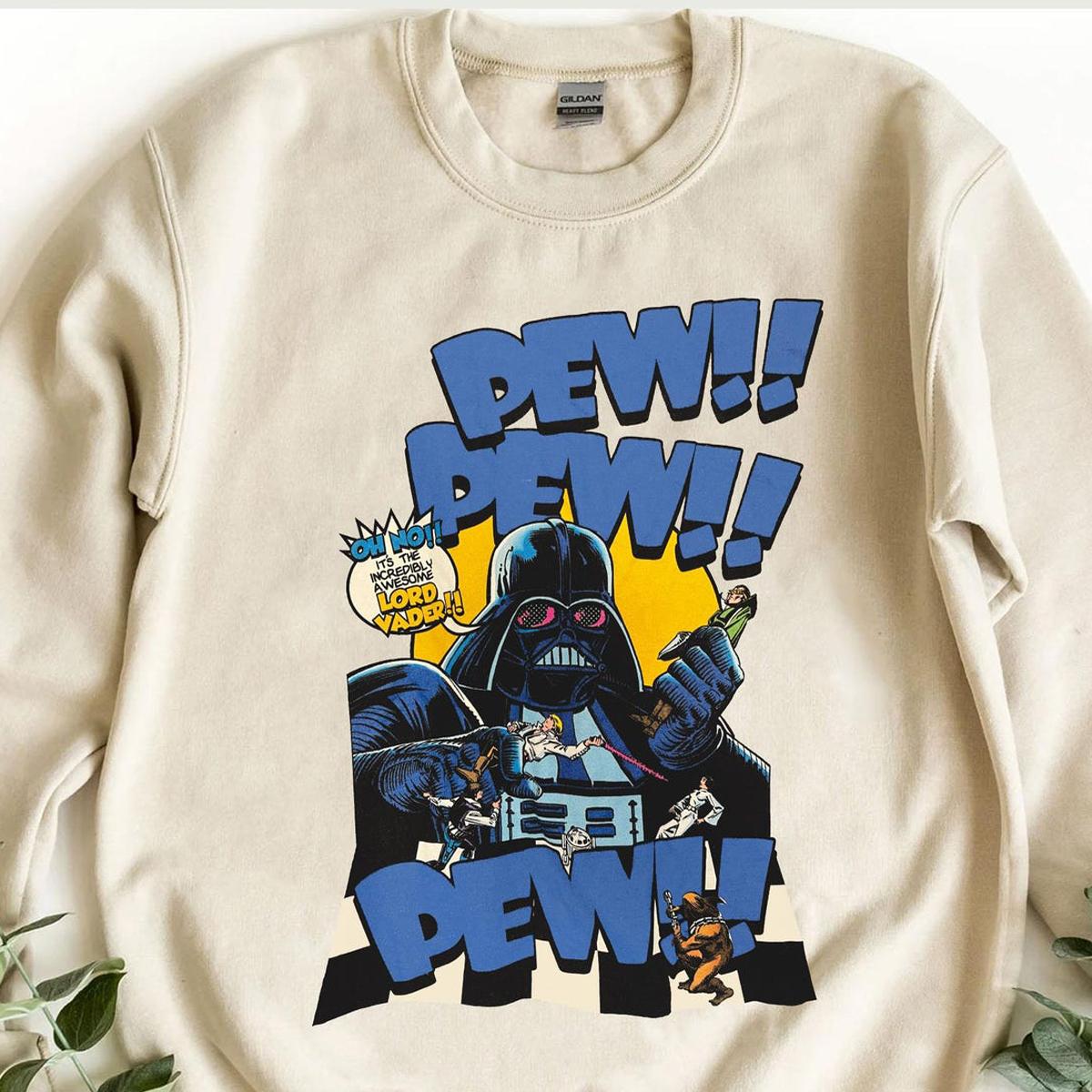 Darth Vader Pew Pew Pew Comic Shirt 4