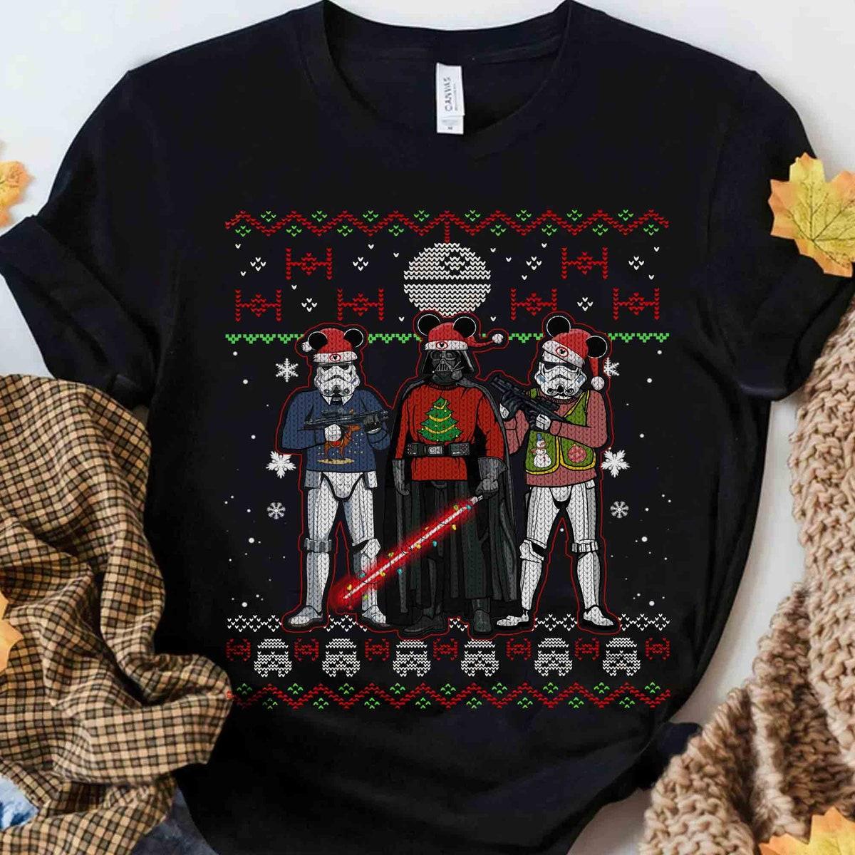 Darth Vader Stormtrooper Ugly Sweater Christmas Light Shirt 1