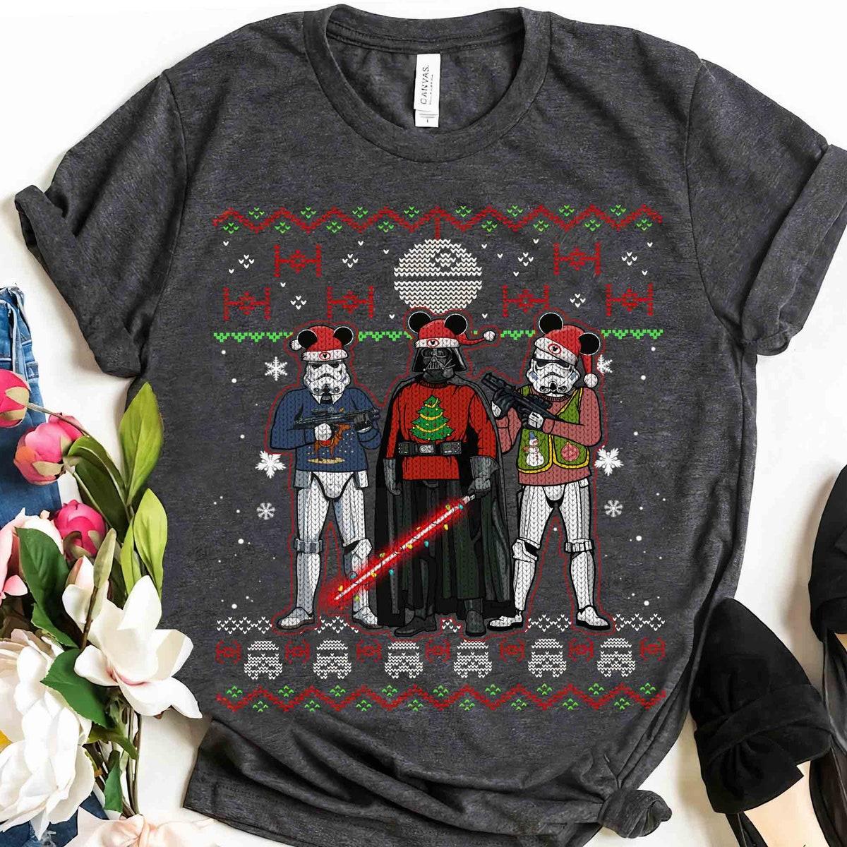 Darth Vader Stormtrooper Ugly Sweater Christmas Light Shirt 2