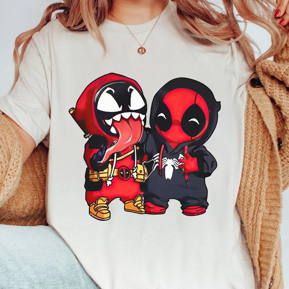 Deadpool And Venom Cosplay Friends Marvel Halloween Party Shirt 1