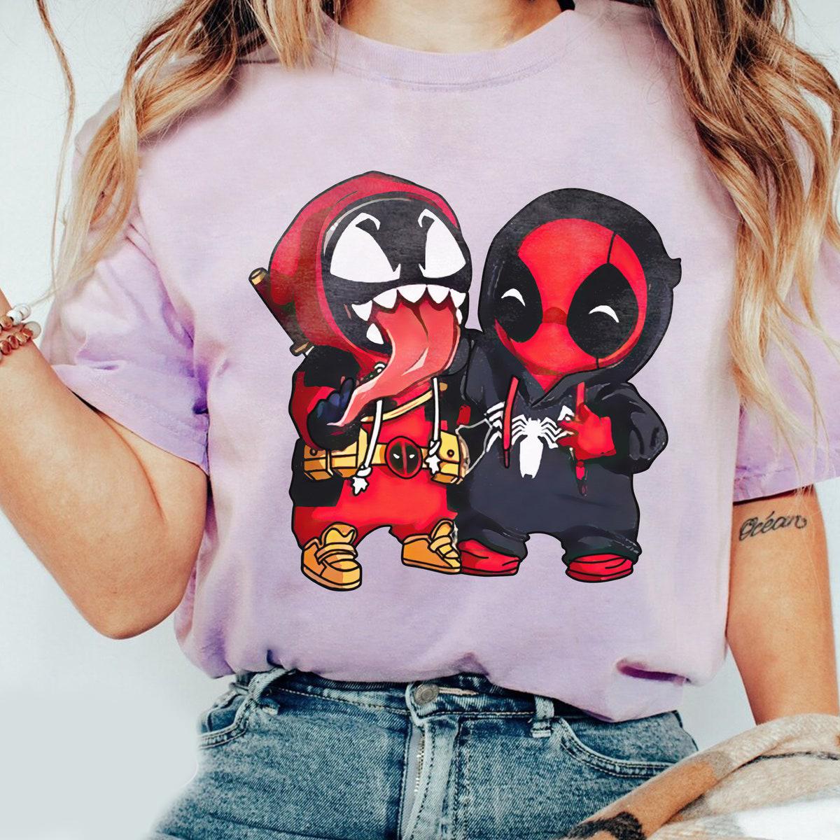 Deadpool And Venom Cosplay Friends Marvel Halloween Party Shirt 2