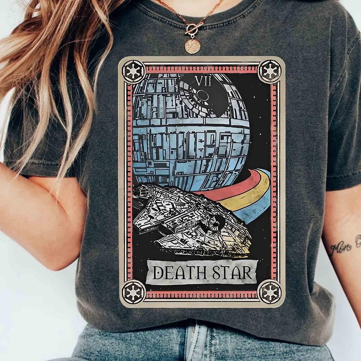 Death Star And Millennium Falcon Tarot Card Shirt 1