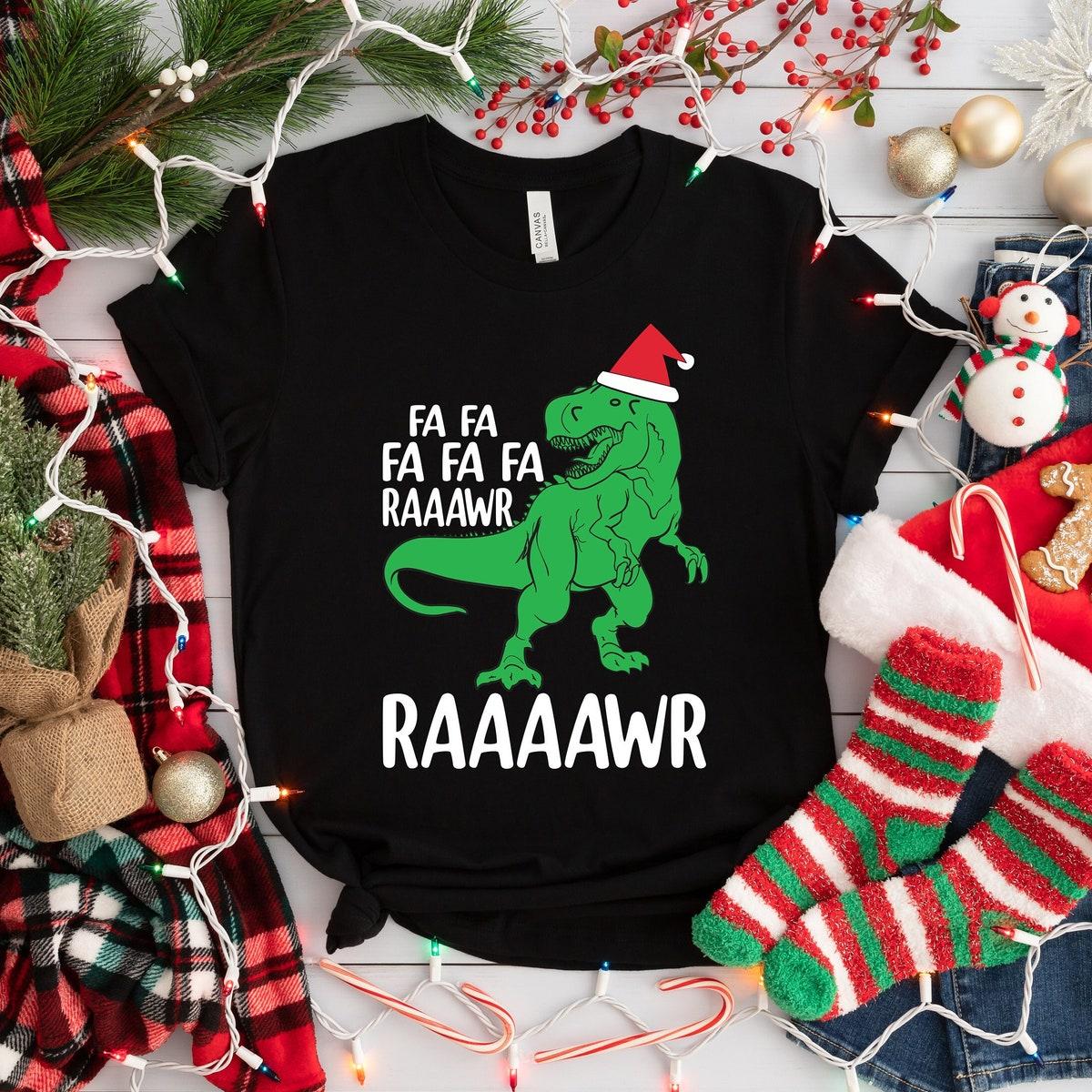 Dinosaur T rex Christmas Shirt 1