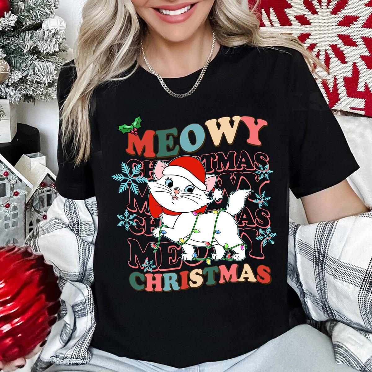 Disney Aristocats Santa Marie Christmas Lights Shirt 2