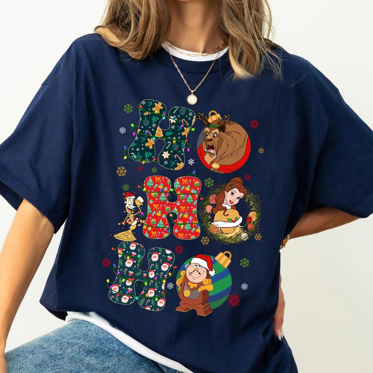 Disney Beauty And The Beast Ho Ho Ho Christmas Shirt 2