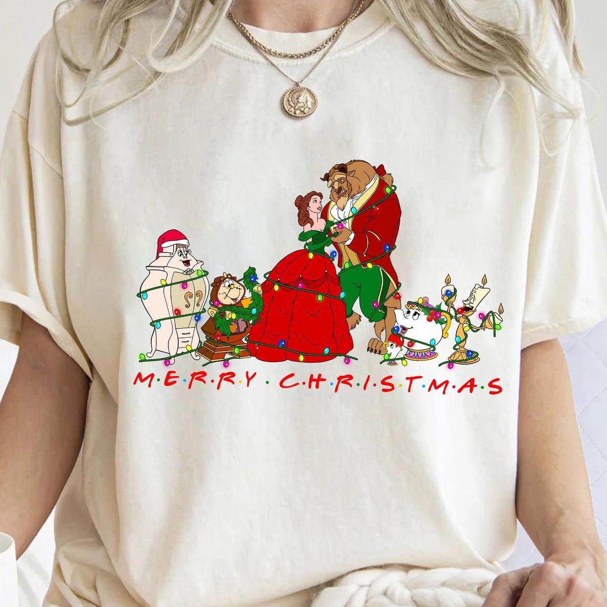 Disney Beauty And The Beast Merry Christmas Shirt 1