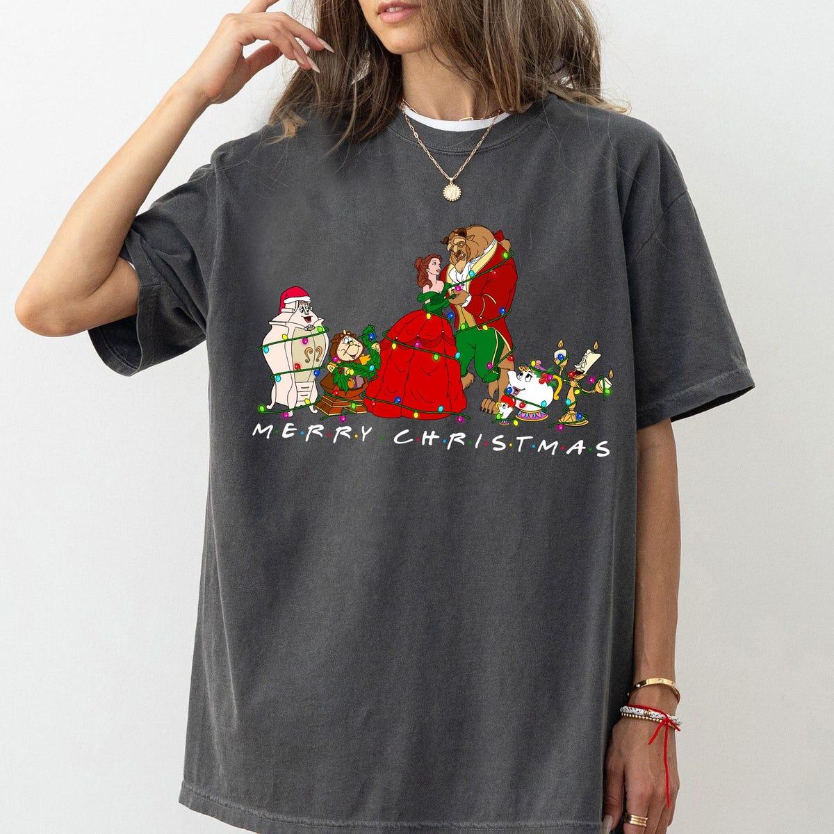 Disney Beauty And The Beast Merry Christmas Shirt 2