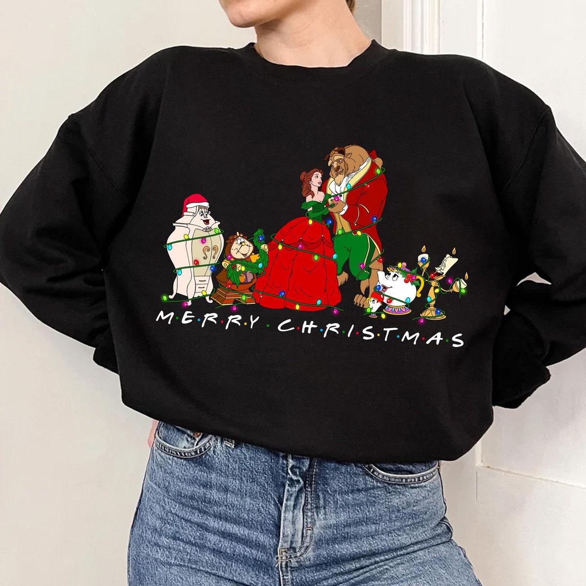 Disney Beauty And The Beast Merry Christmas Shirt 3