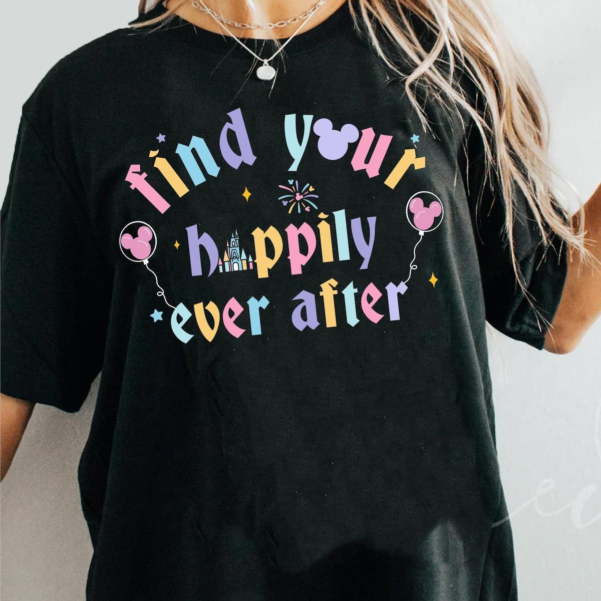 Disney Castle Find Your Happily Ever After Mickey Balloon Shirt 1