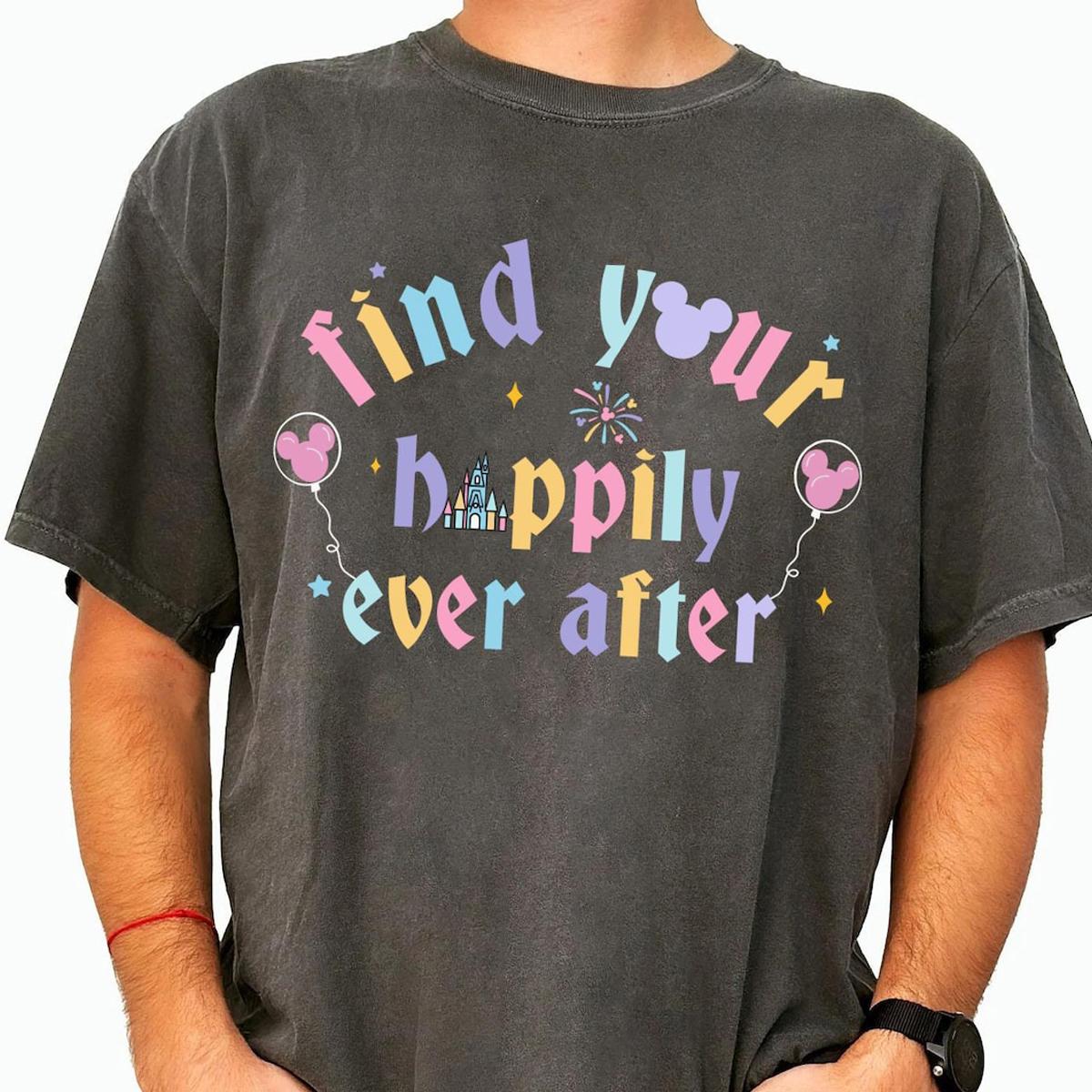 Disney Castle Find Your Happily Ever After Mickey Balloon Shirt 2