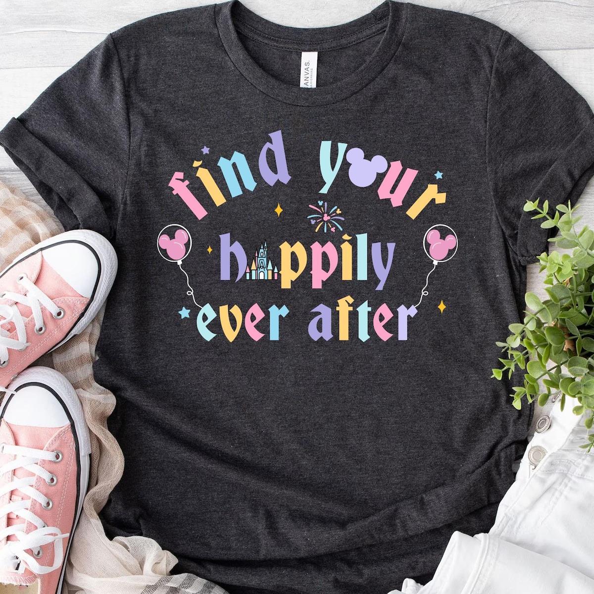 Disney Castle Find Your Happily Ever After Mickey Balloon Shirt 3