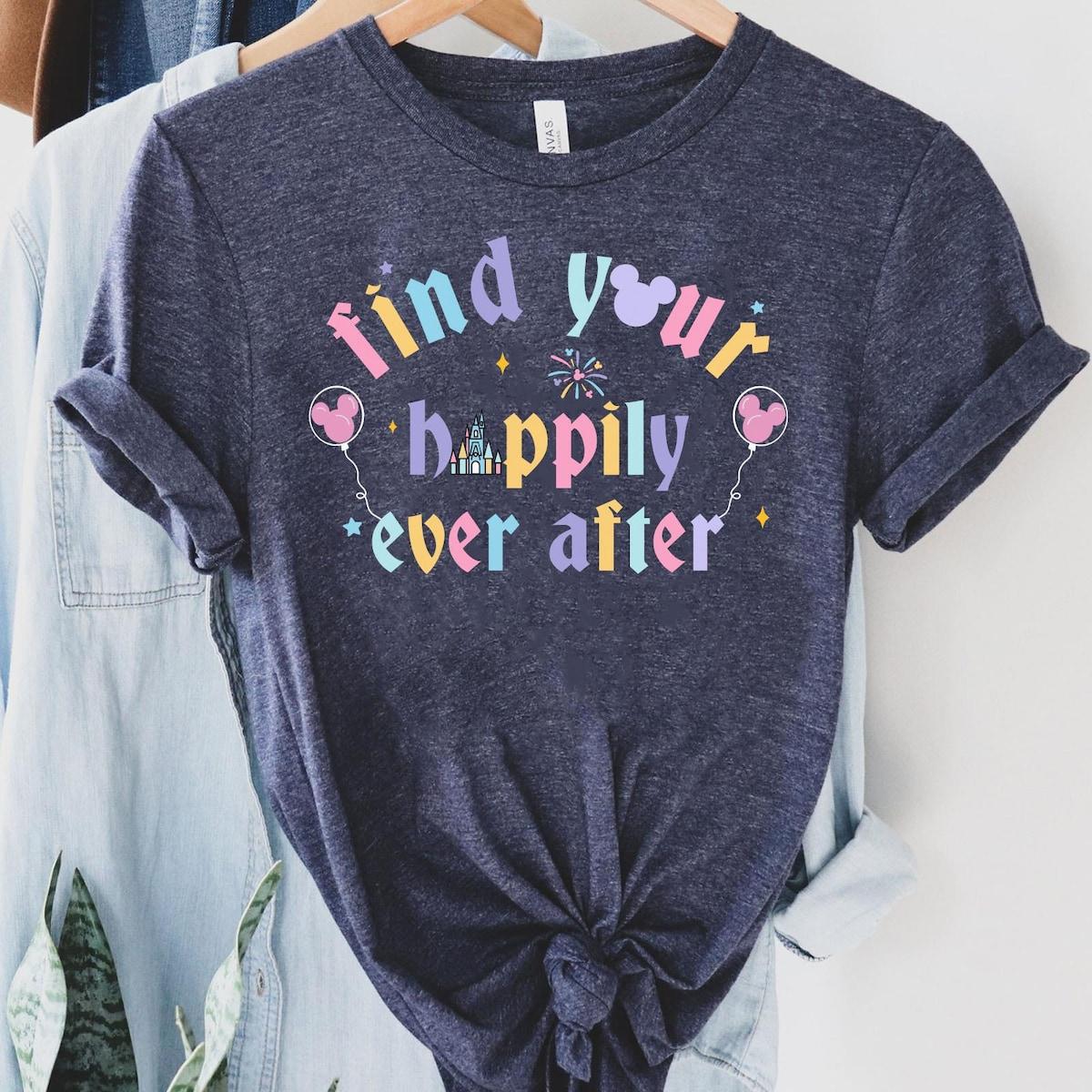 Disney Castle Find Your Happily Ever After Mickey Balloon Shirt 4