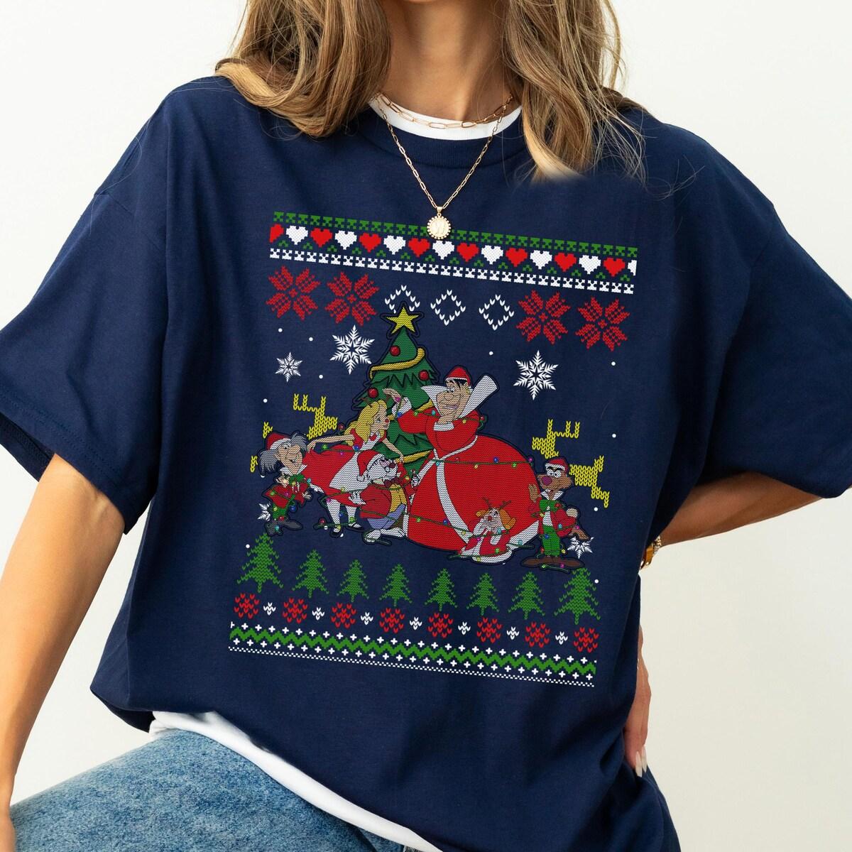 Disney Christmas Alice In Wonderland Ugly Christmas Shirt 1