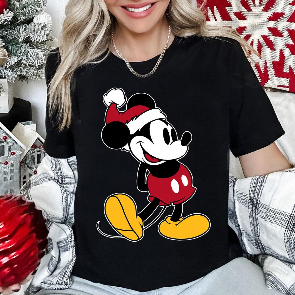 Disney Classic Mickey Mouse And Minnie Mouse Santa Holiday Shirt 4