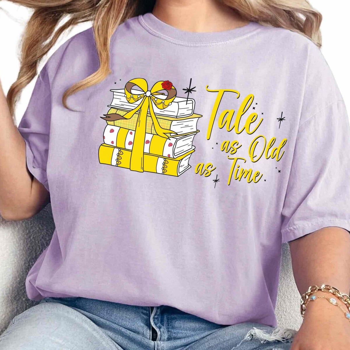 Disney Coquette Bow Belle Princess Book Lovers Tale As Old As Time Shirt 3