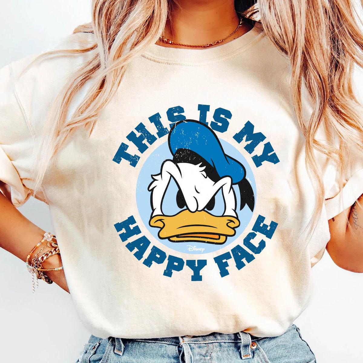 Disney Donald Duck This Is My Happy Face Grumpy Shirt 2