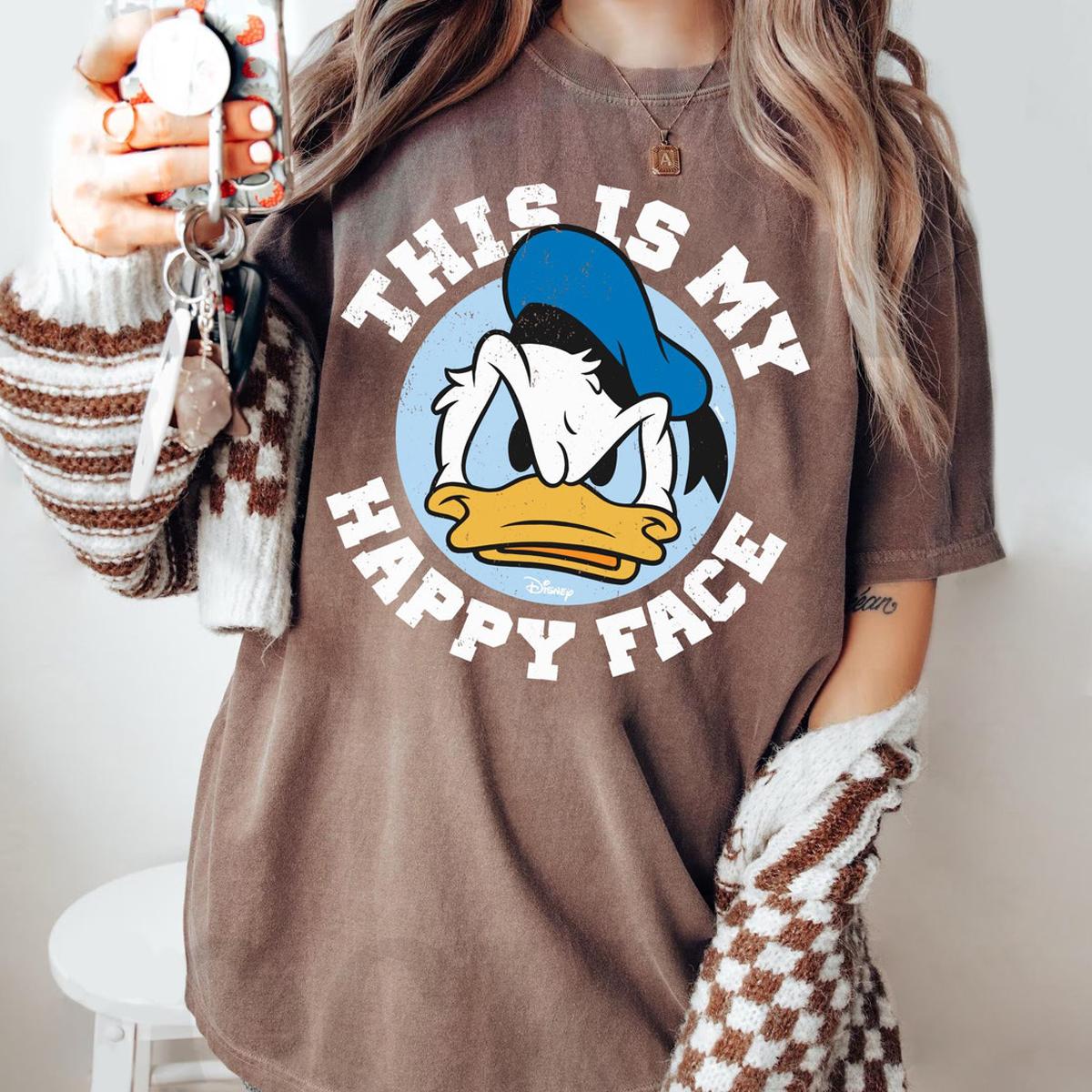 Disney Donald Duck This Is My Happy Face Grumpy Shirt 3