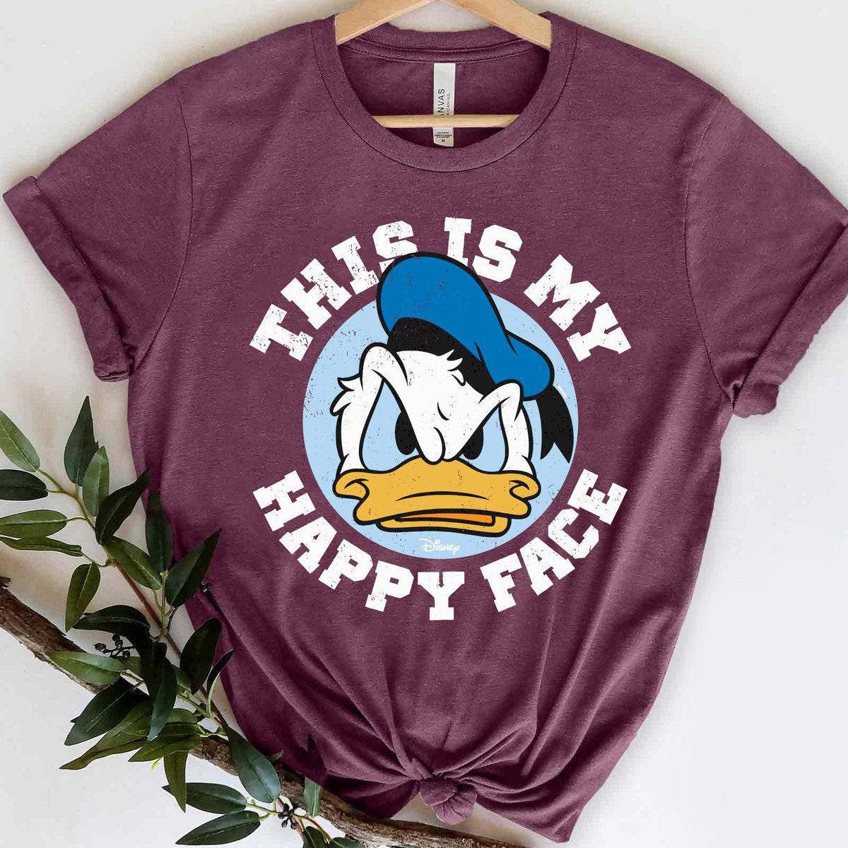 Disney Donald Duck This Is My Happy Face Grumpy Shirt 4