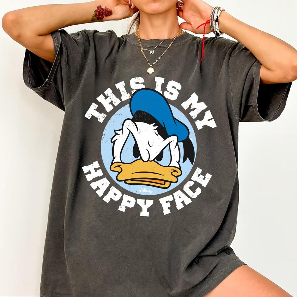 Disney Donald Duck This Is My Happy Face Grumpy Shirt 6