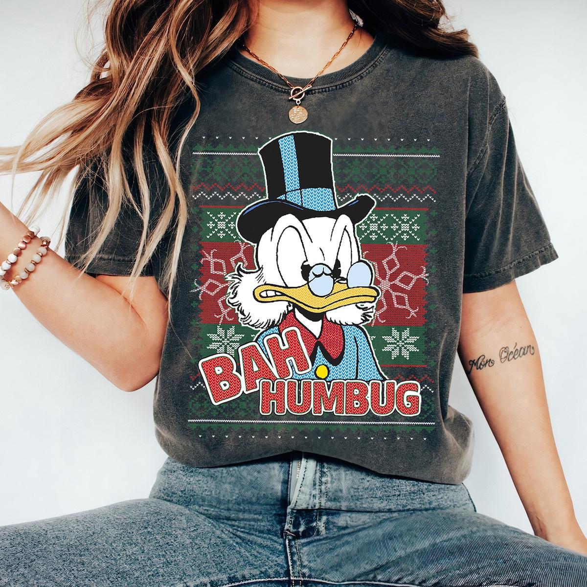 Disney Ducktales Christmas Scrooge Mcduck Bah Humbug Shirt 1